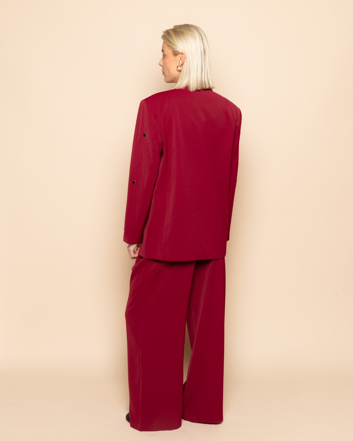 FLO WIDE LEG PLEAT PANTALON BORDEAUX