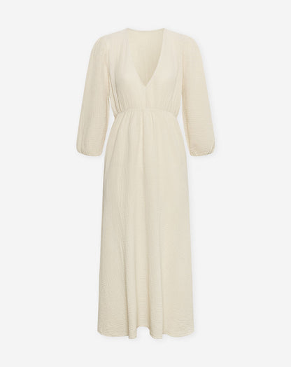 VEERLE MOUSSELINE MAXI DRESS ZAND