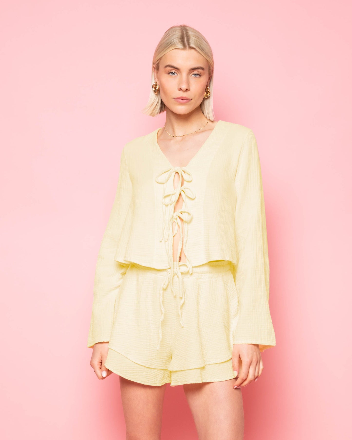TARA MOUSSELINE TOP BOTERGEEL