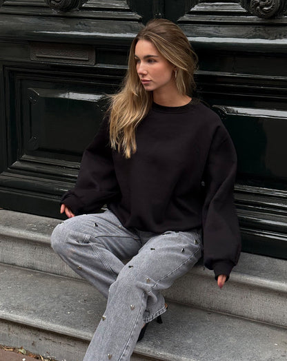 EVA OVERSIZED SWEATER ZWART