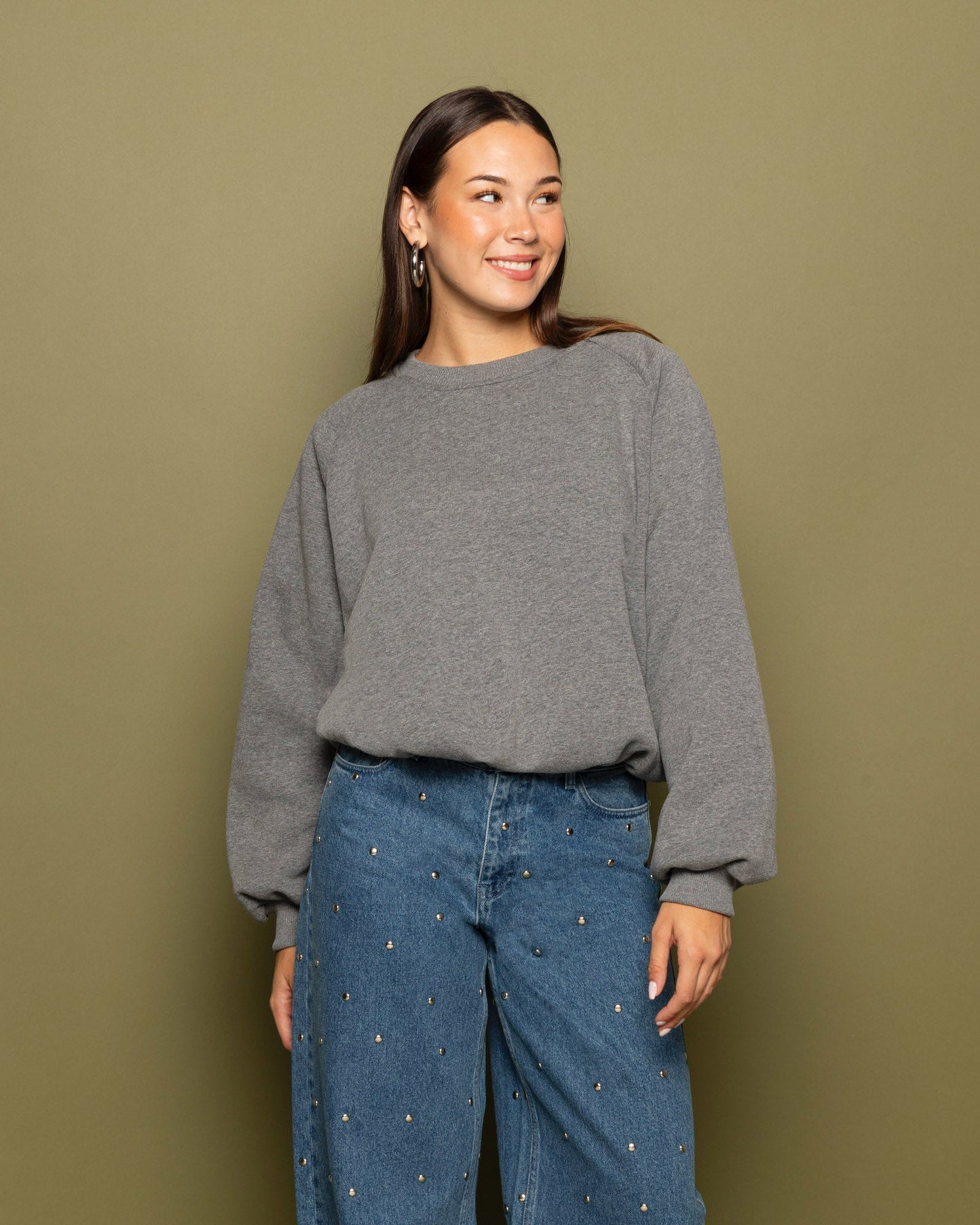 EVA OVERSIZED SWEATER DONKERGRIJS