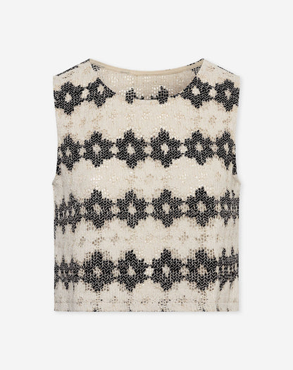 EMBER FLOWER CROCHET TOP ZWART