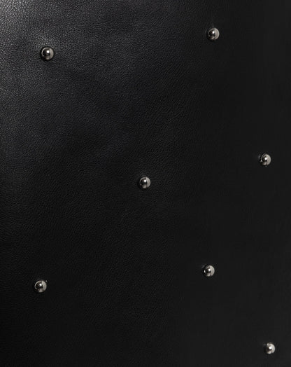 FAUX LEATHER STUDDED SKIRT ZWART