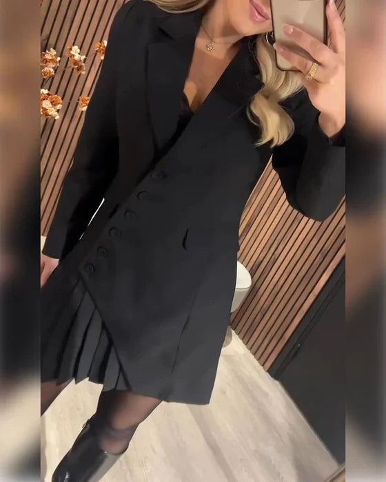 VESTIDO BLAZER CON SOLAPA