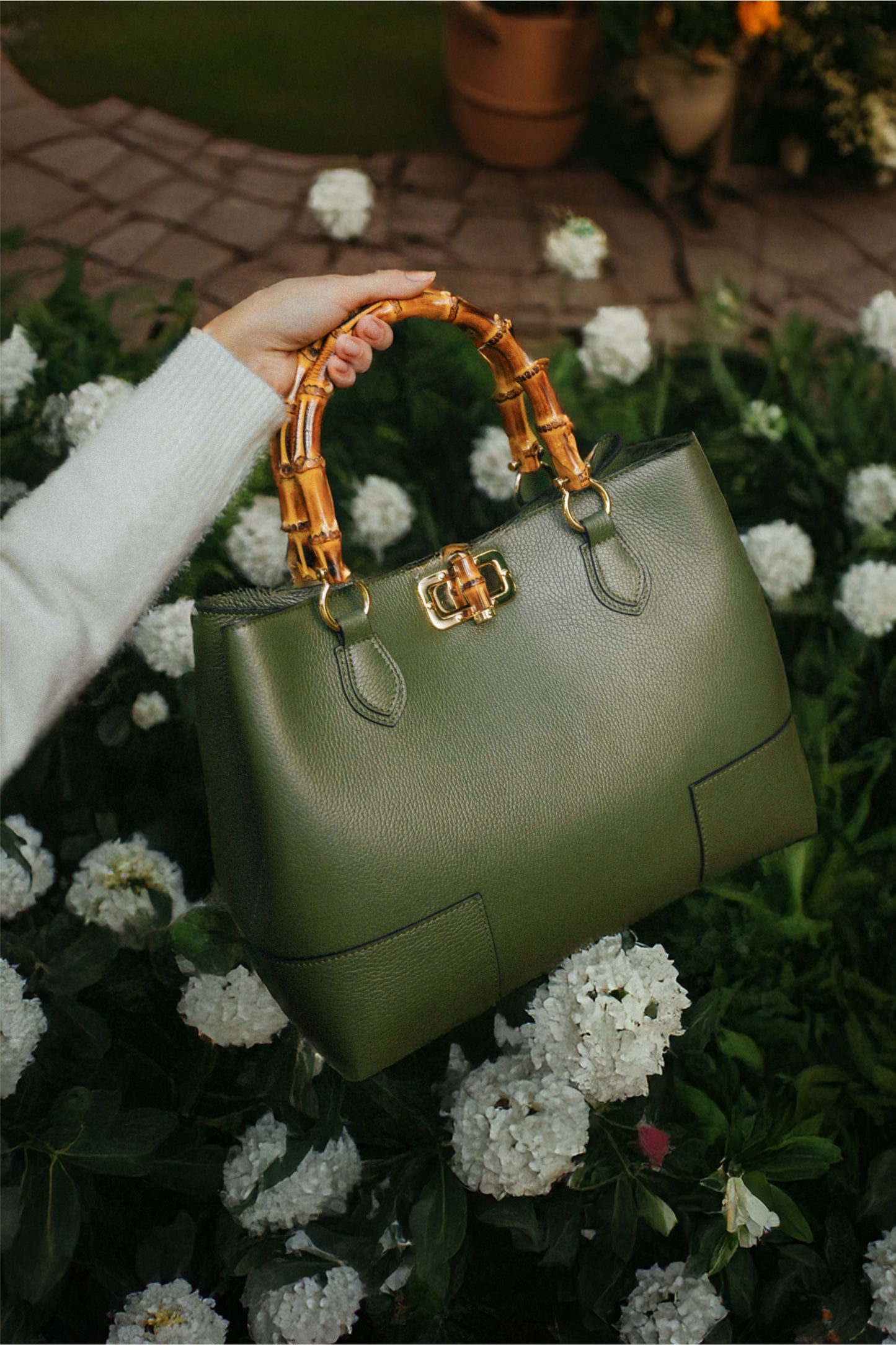 Borsa Bamboo Verde Militar