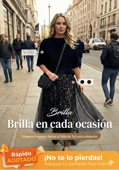 TOP Y FALDA BRILLANTE