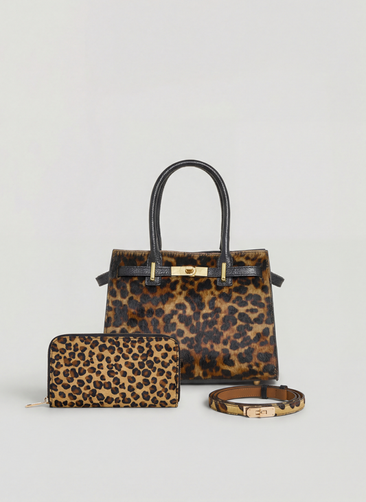 Set Grace Limited edition in pelle Calf hair Leopardato