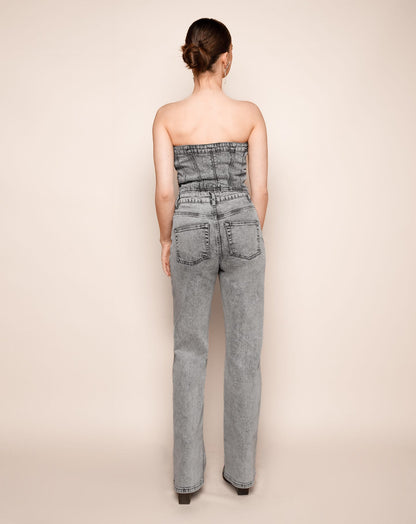 VAQUEROS BOOTCUT PEQUEÑOS CON DIAMANTES GRISES