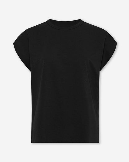 PADDED TEE ZWART