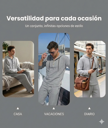 Conjunto para hombre: camiseta holgada con capucha y pantalones