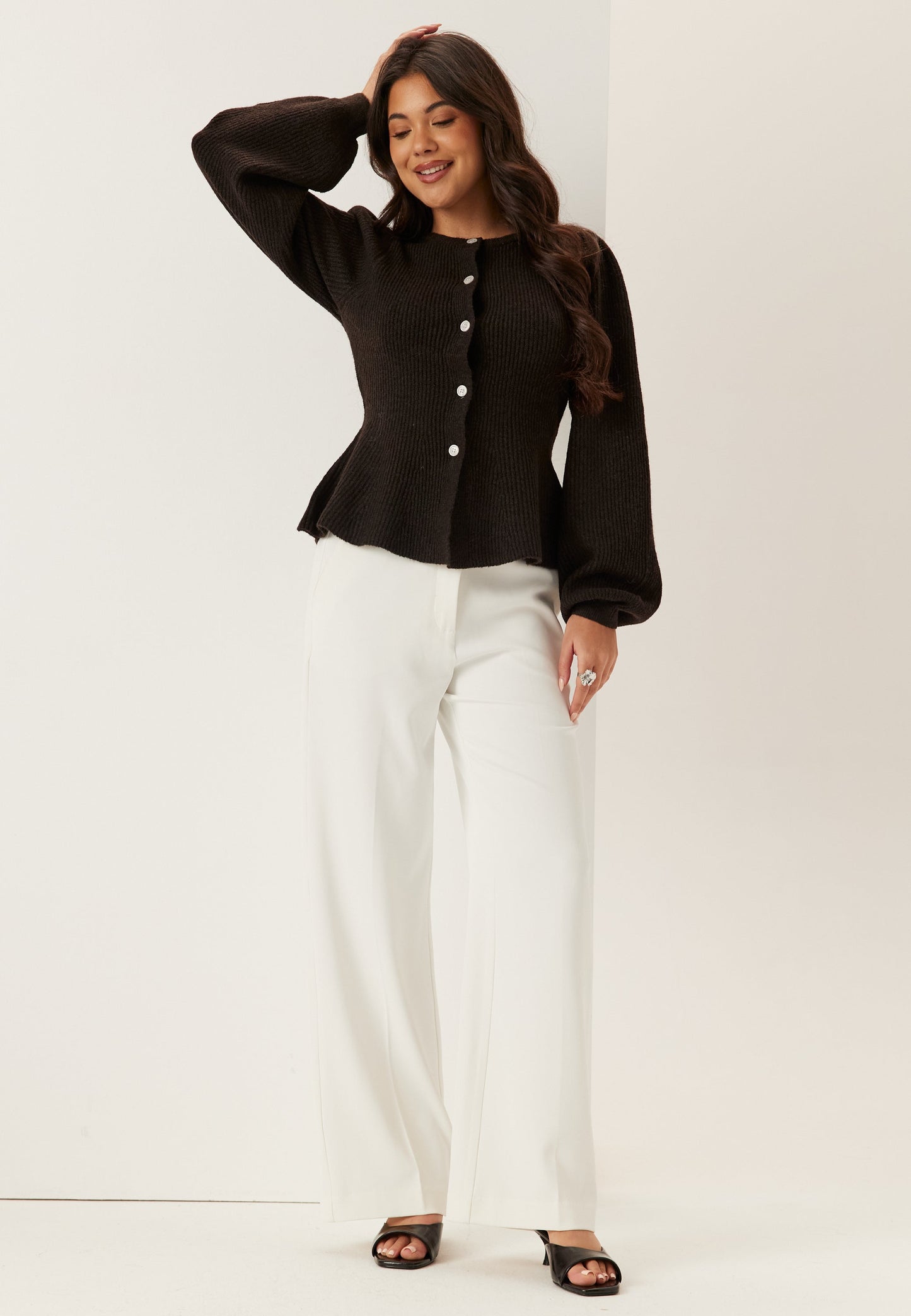 Pcsilly Ls Puff Knit Cardigan