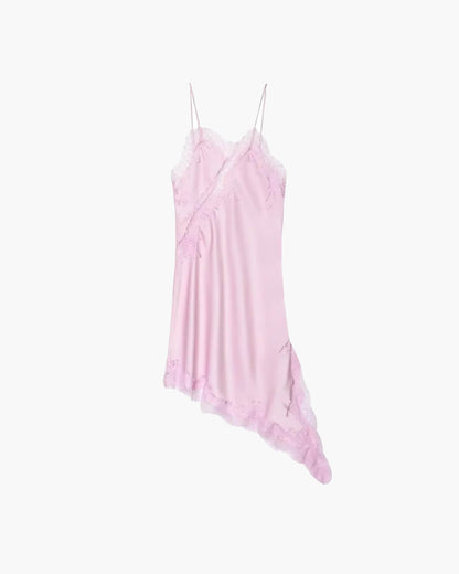 Vestido mini asimétrico de satén Kara
