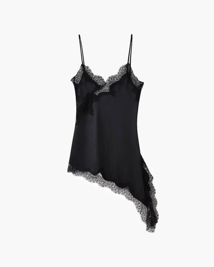 Vestido mini asimétrico de satén Kara