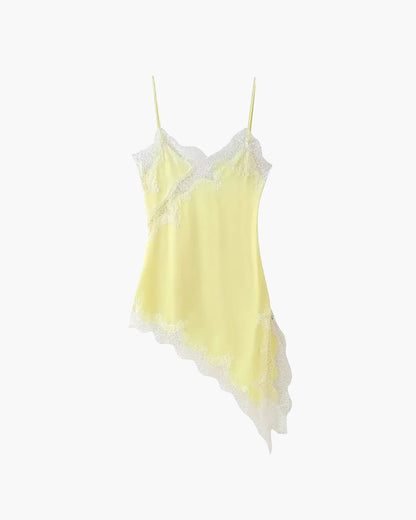 Vestido mini asimétrico de satén Kara