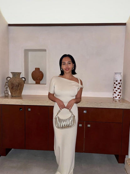 vestido largo Kylie retorcido
