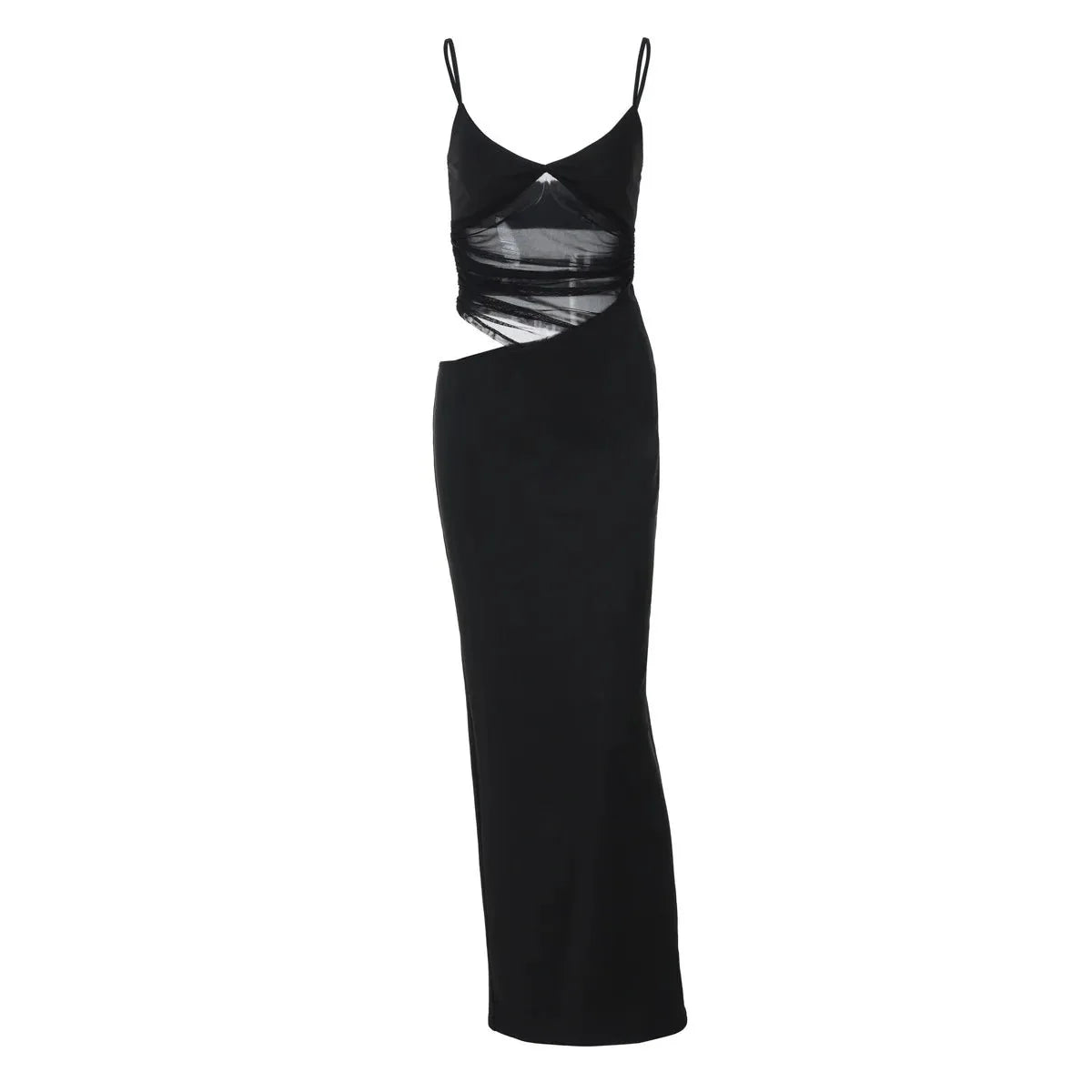 Vestido largo Lorraine con transparencias y aberturas