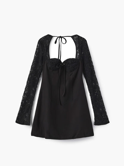 Vestido corto Louise con detalles de encaje