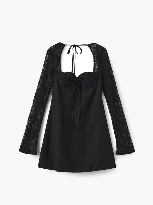 Vestido corto Louise con detalles de encaje