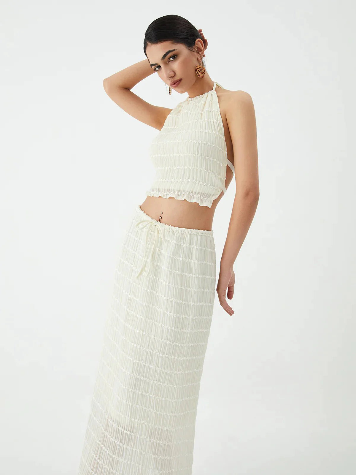 Conjunto de dos piezas Valerie con detalles de volantes