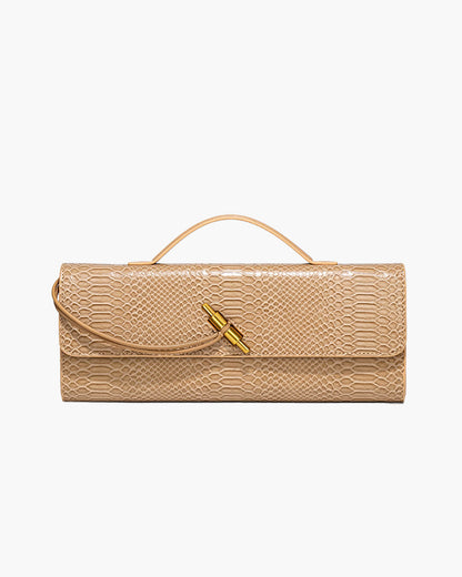 Bolsa de cuero con grabado de cocodrilo Bianca