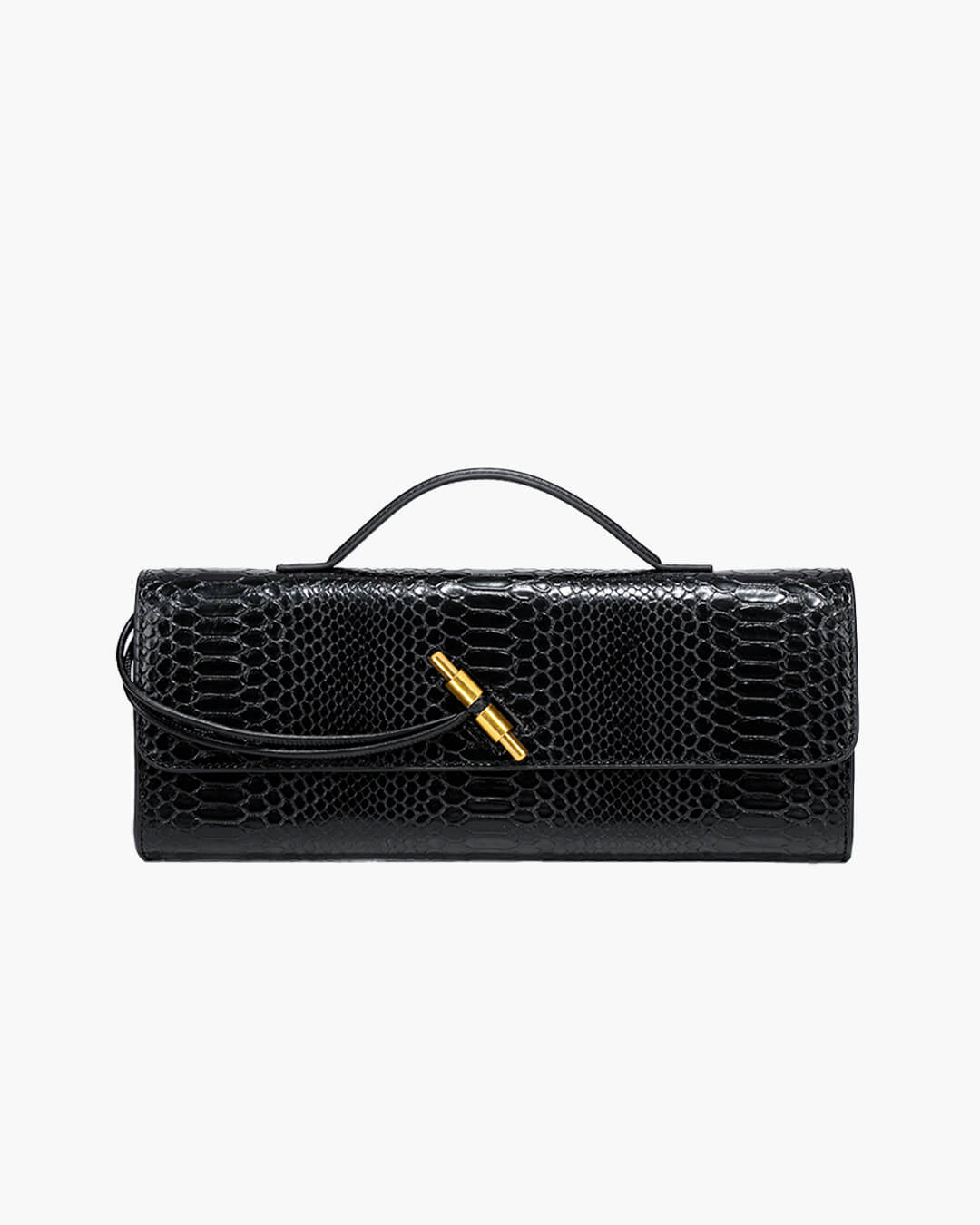 Bolsa de cuero con grabado de cocodrilo Bianca