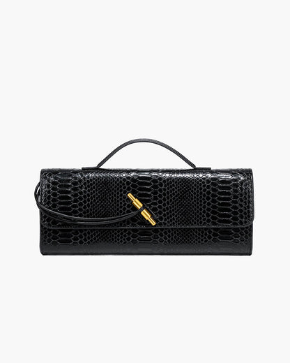 Bolsa de cuero con grabado de cocodrilo Bianca