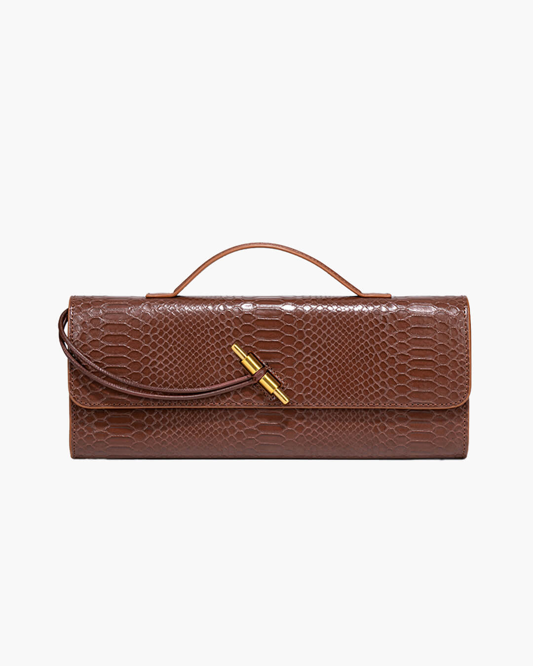 Bolsa de cuero con grabado de cocodrilo Bianca
