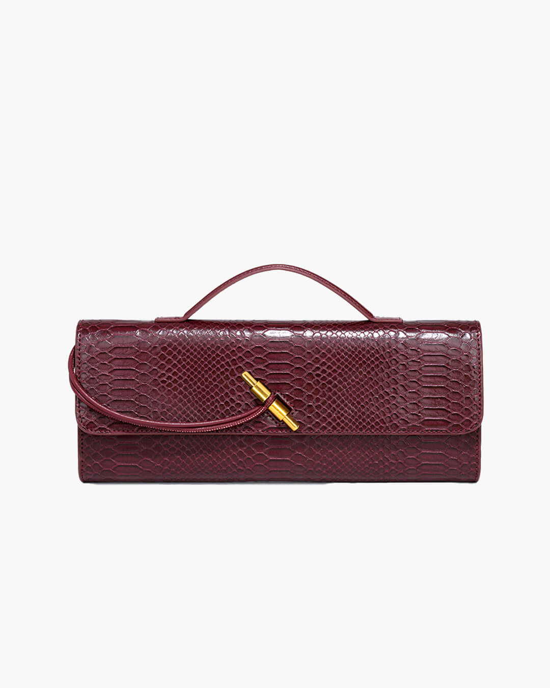 Bolsa de cuero con grabado de cocodrilo Bianca