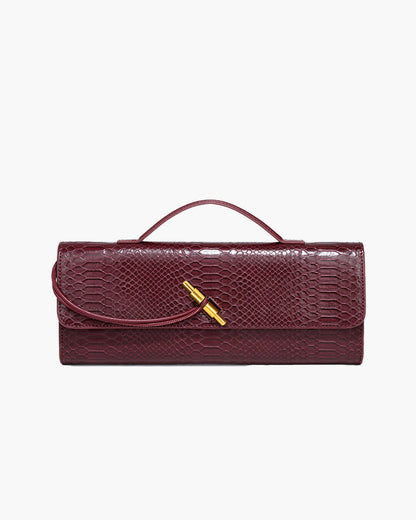 Bolsa de cuero con grabado de cocodrilo Bianca