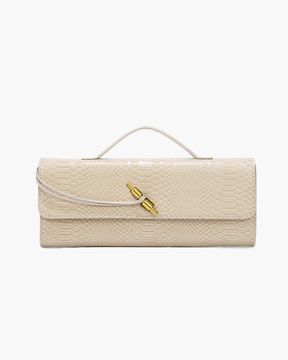 Bolsa de cuero con grabado de cocodrilo Bianca
