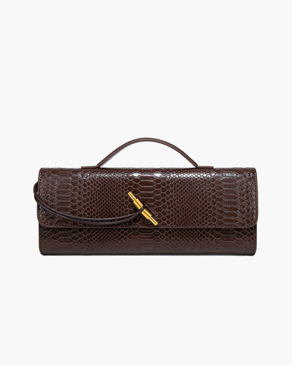 Bolsa de cuero con grabado de cocodrilo Bianca