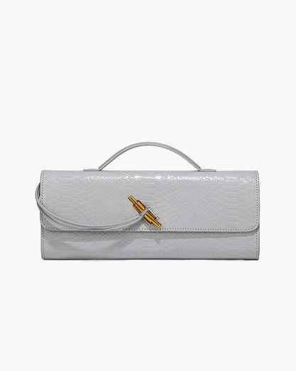 Bolsa de cuero con grabado de cocodrilo Bianca