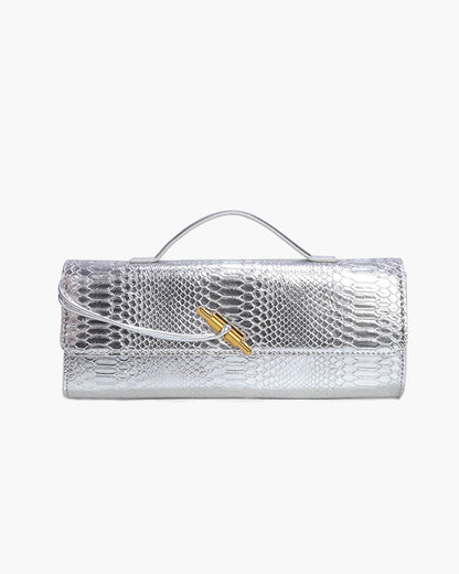 Bolsa de cuero con grabado de cocodrilo Bianca