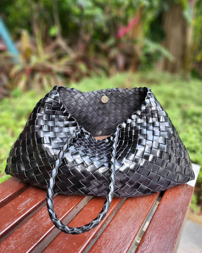 Bolso Mediano Trenzado de Cuero