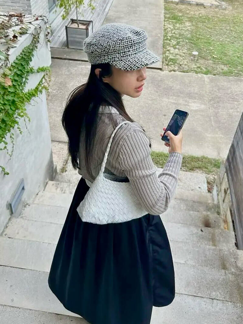 Bolso pequeño tejido de cuero vegano Marissa