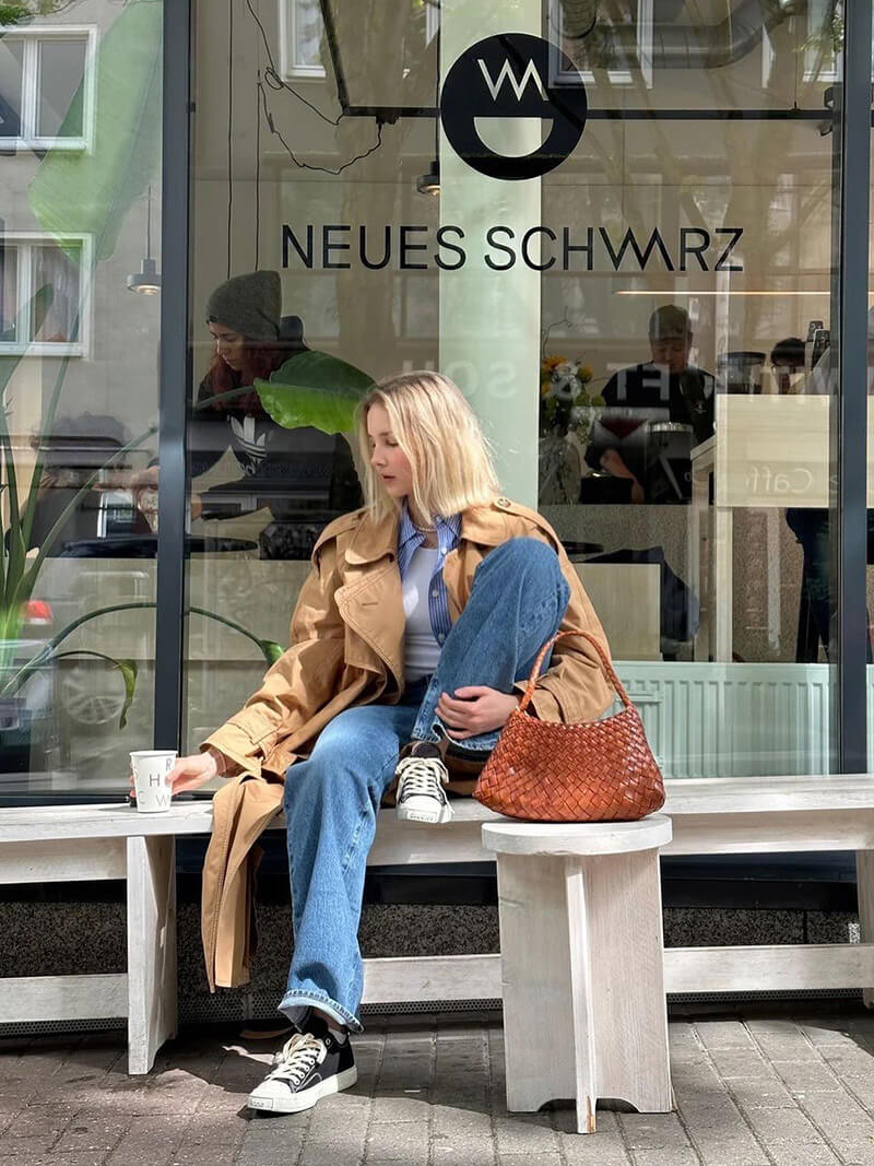 Bolso pequeño tejido de cuero vegano Marissa