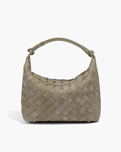 Bolso de cuero gamuza tejido Mica