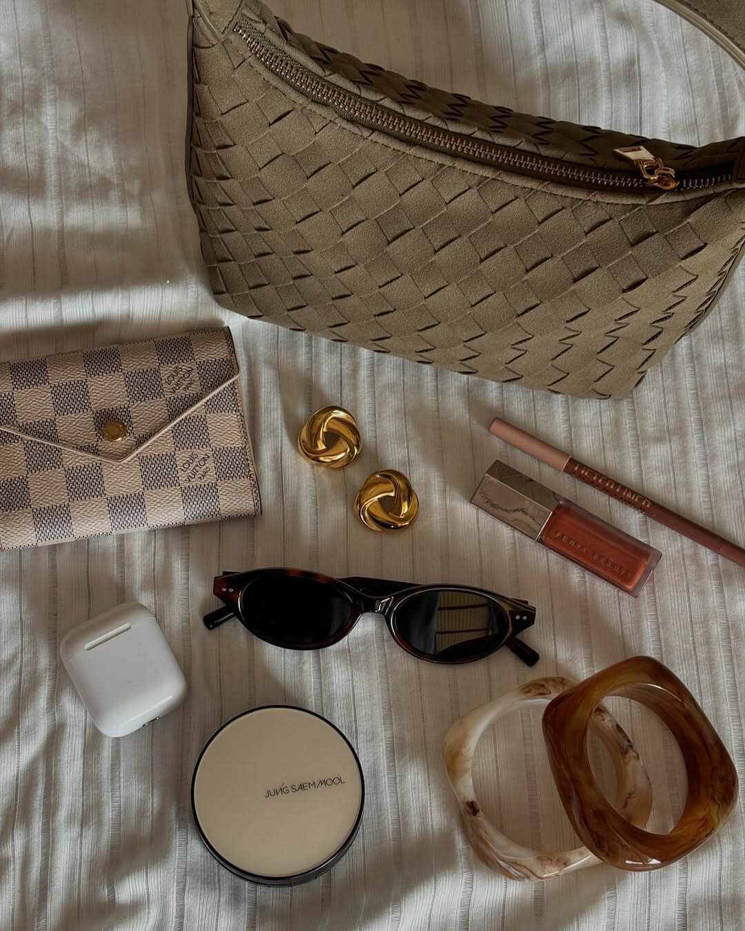 Bolso de cuero gamuza tejido Mica