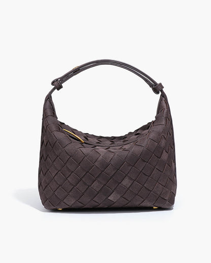 Bolso de cuero gamuza tejido Mica
