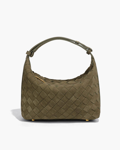 Bolso de cuero gamuza tejido Mica