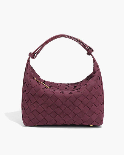 Bolso de cuero gamuza tejido Mica