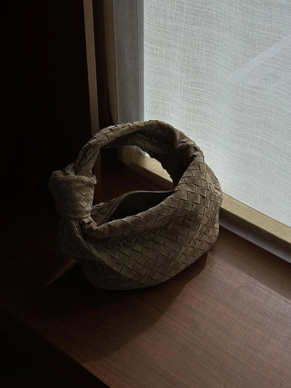 Bolso tejido mediano de ante