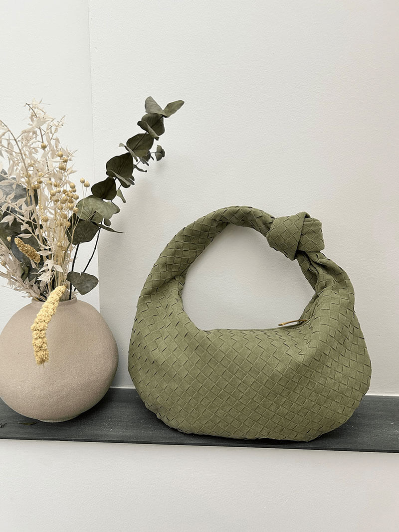 Bolso tejido mediano de ante
