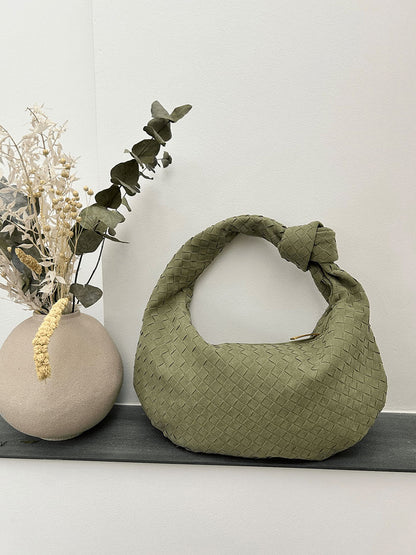 Bolso tejido mediano de ante