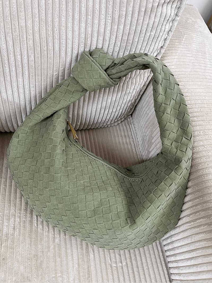 Bolso tejido mediano de ante