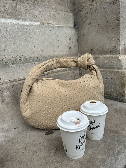 Bolso tejido mediano de ante