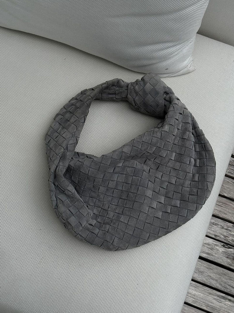 Bolso tejido mediano de ante