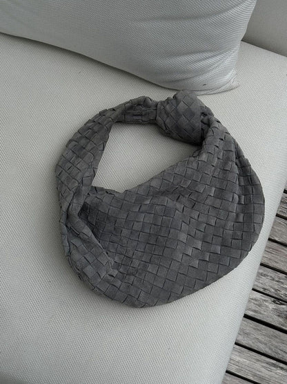 Bolso tejido mediano de ante