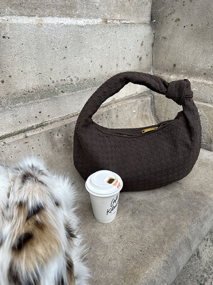 Bolso tejido mediano de ante