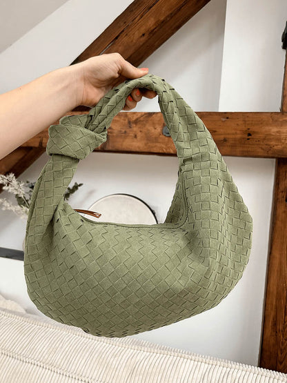 Bolso tejido mediano de ante